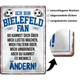 schilderkreis24 - Tin Signs Here Lives A Bielefeld Fan Decorative Metal Sign Item Gift for Birthday or Christmas 20 x 30 cm