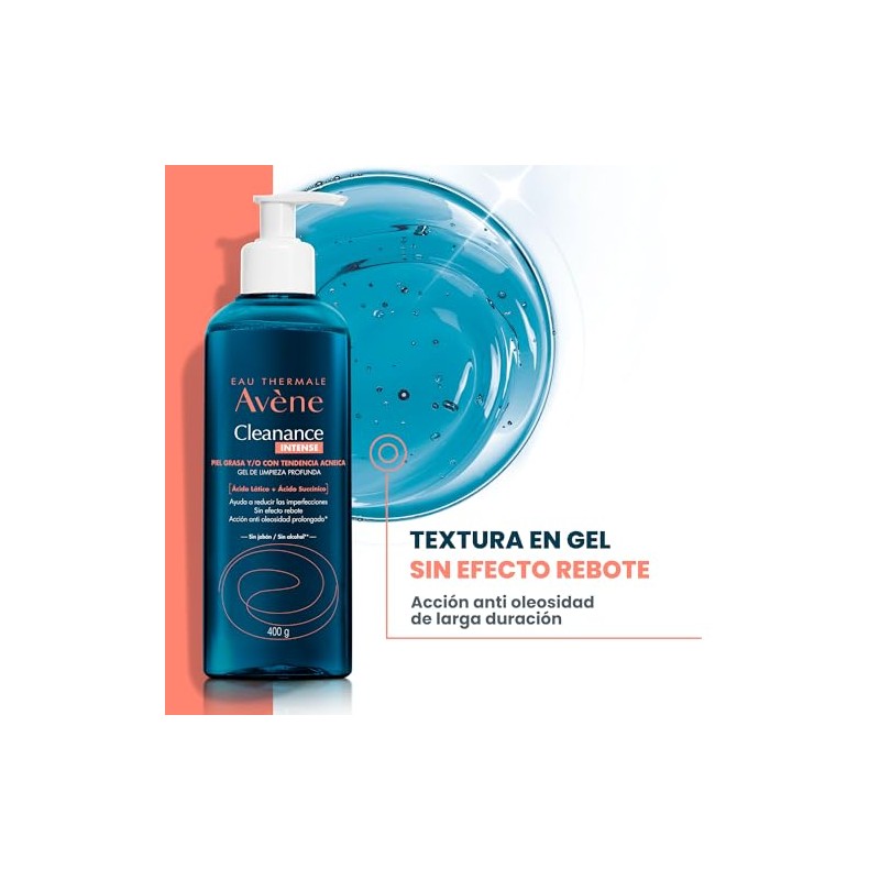Avene Cleanance Intense Gel Limpiador Facial Piel Grasa y Acneica,