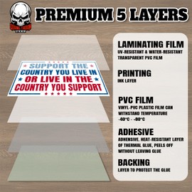 Support The Country You Live in | Bumper Sticker or Car Magnet | Patriotic Decorations for Cars [7.5x3.75]