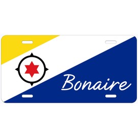 Generic Bonaire Flag with Name Novelty Car Auto License Plate, FLAGNAA183