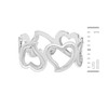 Tuscany Silver Open Hearts Band Ring - Size P