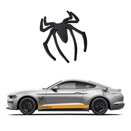 Azoepart 1PC Car 3D Logo Metal Spider Shape Stickers Chrome Badge Auto Emblem Self Adhesive Decal Sticker Styling Motorcycle Decoration Accessories, Gold,Silver