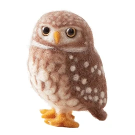 Hamanaka Felt Wool Kit, Needle Felt, Making Animals, Coquinme Owls (Using Aclaine) Design, Sachiko Susa H441-638