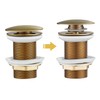WOMAO Antique Brass Finished Sink Drain Fitting Pop-Up Drain Valve