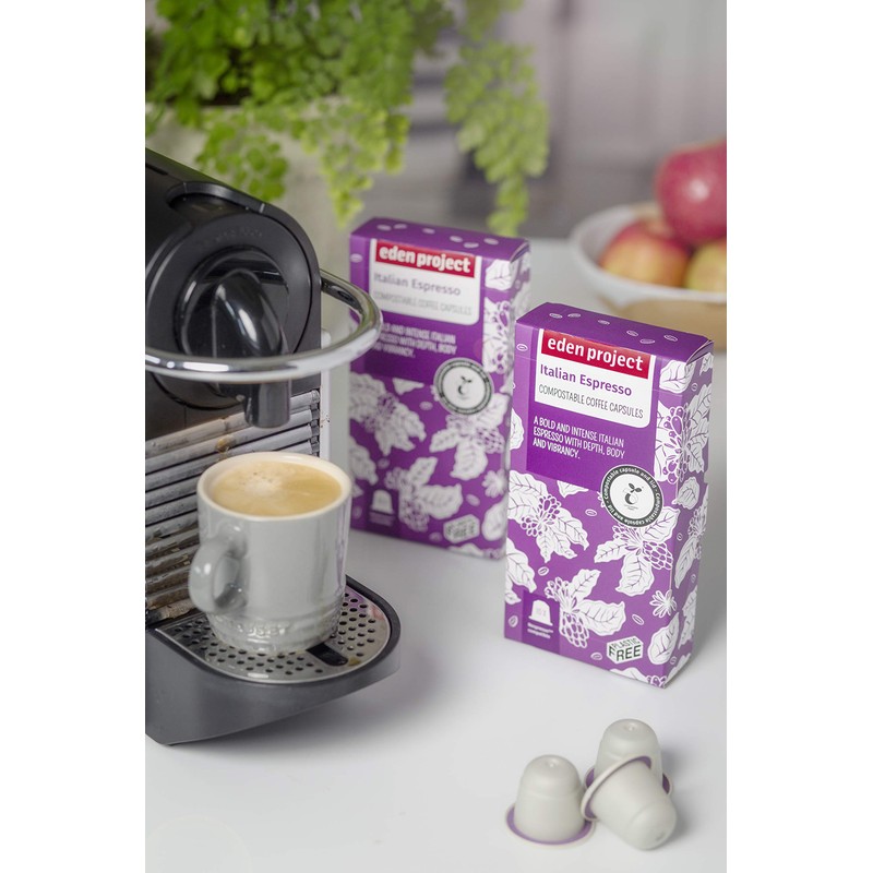 60 Eden Project Plastic Free Nespresso Compatible "Rainbow" Coffee Capsules.