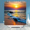 Ocean Beach Shower Curtain Beach Sunrise Sunset Scene Ocean Waves
