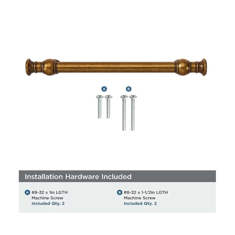 khtumeware 2 Pack 3-1/2inch(89mm) Hole Center Antique Brass Cabinet Pulls