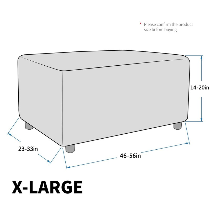 MAXIJIN Velvet Ottoman Slipcover Oversized Stretch Square Rectangle Footstool Slipcover