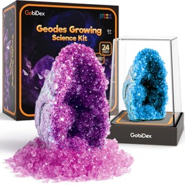 GobiDex Geodes Growing Science Kit for Kids Age 6-8-12, Geodes with Crystals Grow Fast in (24H), STEM Educational Science Experiments Toys, Geology & Rock Enthusiasts Collection, Gifts for Boys Girls