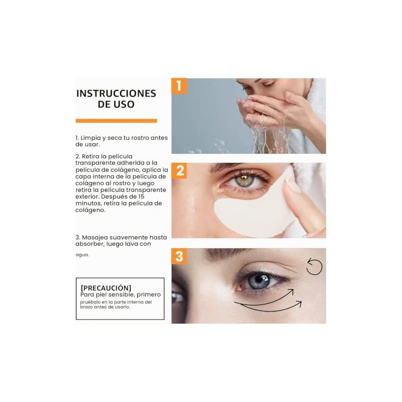 Bluemega Película Soluble de Colágeno Mascarilla para Ojos