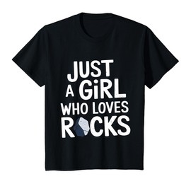 Kids Rocks Just a Girl Who Loves Rocks Geology Funny Rock Hunting T-Shirt