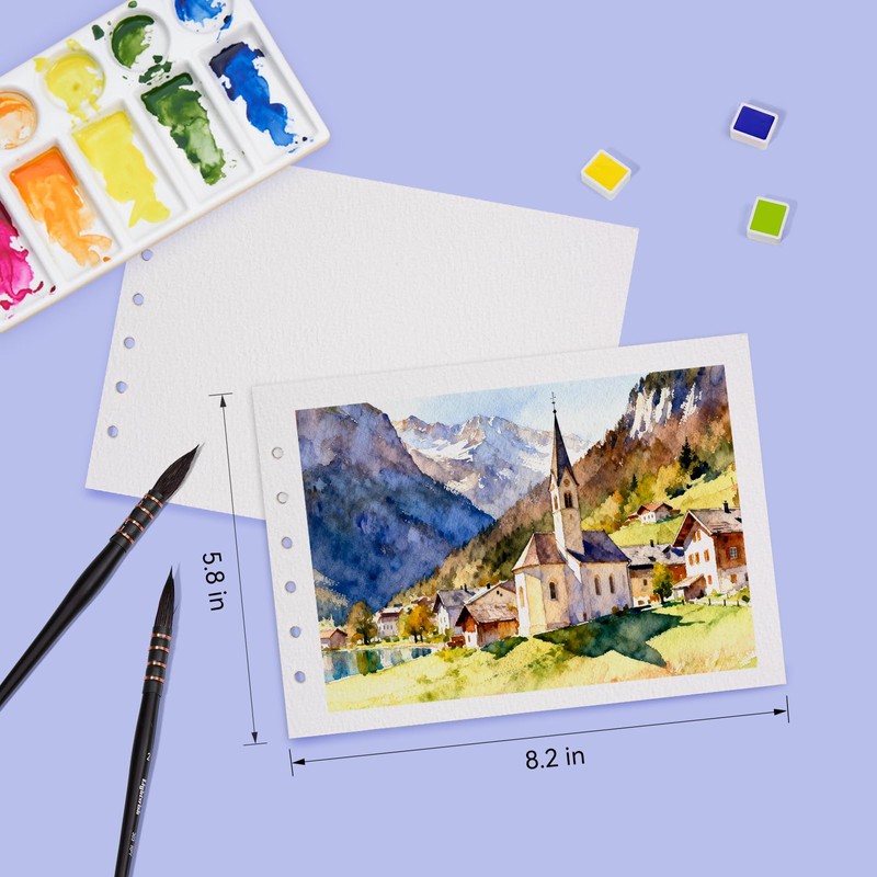 Lightwish Watercolor Paper Refill, 2 Pack 40 Sheets Total -