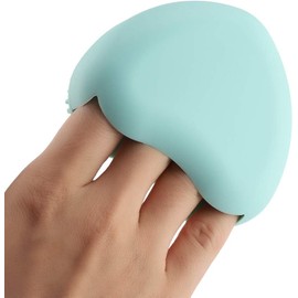 limpiador de brochas de maquillaje de Silicona Makeup Brush Cleaner 8.5x7.6x2.8cm, forma de corazón, diseño con textura, 4 tipos de área de limpieza, diseño del guante de dedo