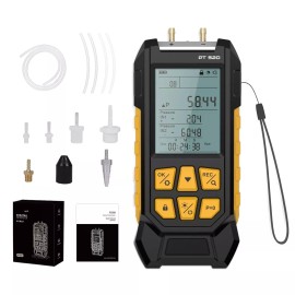 AUTOOL Portable Digital Manometer Dual Port Air Vacuum Pressure Gauge HVAC -100~200Kpa