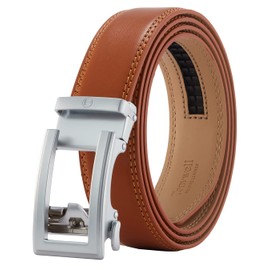 Tonywell Brown Belt Men, Leather Ratchet Belt, 1 3/8" for Casual Jeans and Dress Pants