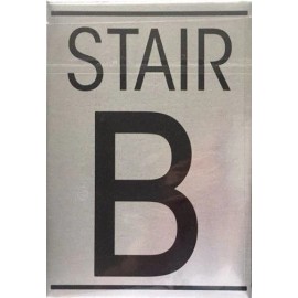 BuildingSigns.com STAIR B SIGN (5.75X4, SILVER, ALUMINUM)-REF2