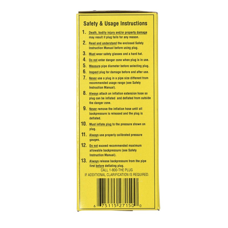 Cherne 271508 Pneumatic Test Plug, 1-1/2 in