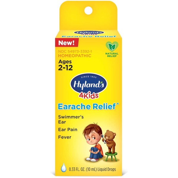 Hyland's Swimmers Ear Relief, Fast Natural Homeopathic Pain Relief of Cold & Flu Earaches, Swimmers Ear and Allergies, 0.33 Fl Oz