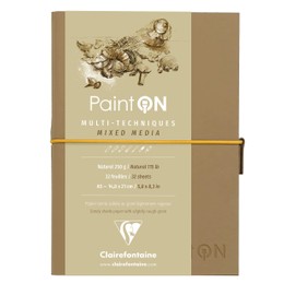 Clairefontaine Paint'On 975183C Sketch Book with Thread Binding (32 Sheets, 250 g), Pack of 1, Natural