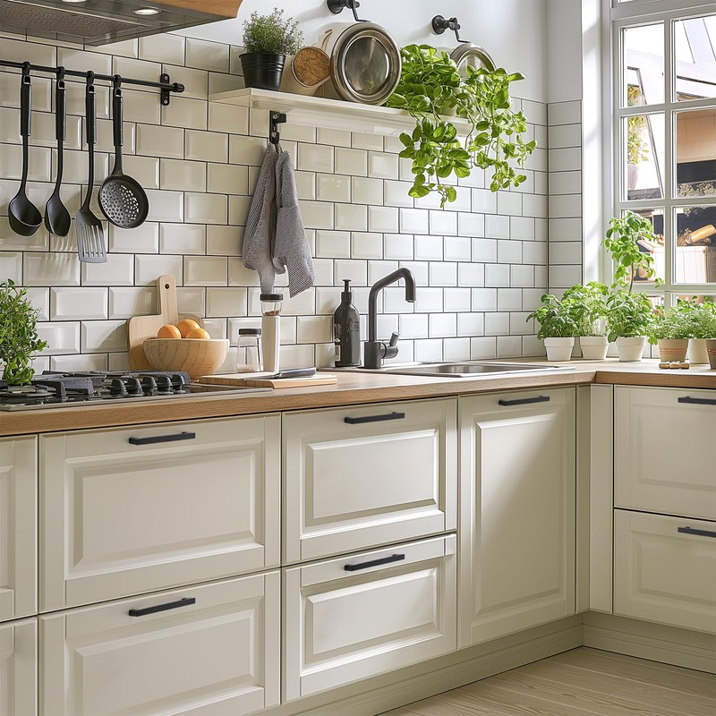 Ravinte 10 Pack 5 Inch Matte Black Kitchen Square Cabinet