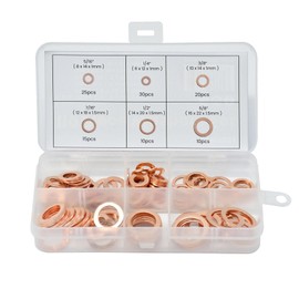 Dapetz® 110 Piece Imperial Washer Set Assorted Sizes 6 Different Sizes in Clear Storage Box Perfect for Electrical Connections Plumbing and DIY Projects