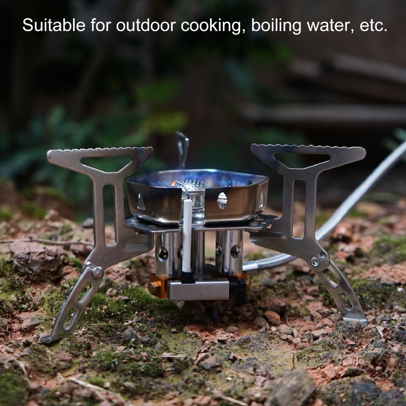 Camping Gas Stove Foldable Windproof Mini Camp Stove Cooker Electronic