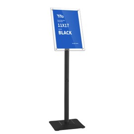 YIYO Sign Stand Poster Stand，adjustable heavy duty pedestal Sign Holder Floor Stand，acrylic frame floor standing for display menu 11 * 17 inch，Black (acrylic frame 11 * 17 Black)