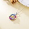 Kvgogo White Gold Plated Silver Hollow Ballet Circular Colorful Crystal