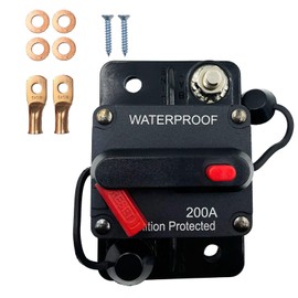 SPTSSWET Car Circuit Breaker 12V-48V Car Audio Waterproof Protection Switchable Power Reset Inline Fuse Thermal for Car Boat Audio Solar Inverter System Protection Heavy Truck Marin RV Troller (200A)