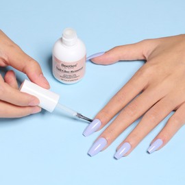 Beetles Nail Glue Remover for Press-On Nails, 20ml Non-Acetone Adhesive Remover for False Nail Tips Gentle Formula with Precision Brush & Cuticle Tool Not for U v Glue Gel