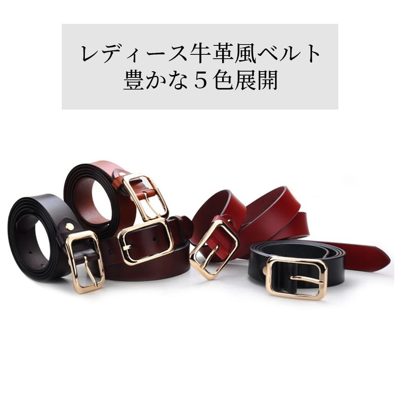 Macoking Women's Belt, Thick, Cowhide Leather, Durable, Golf, Large Size,