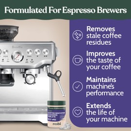 Roobi Espresso Machine Cleaning Tablets. Universal Espresso Machine Cleaner Tabs. 100 Count Carbon Neutral Espresso Clean Pack.