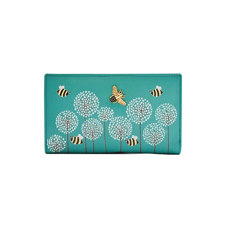 Mala Leather Moonflower Compact Purse - Bumble Bee RFID Protection