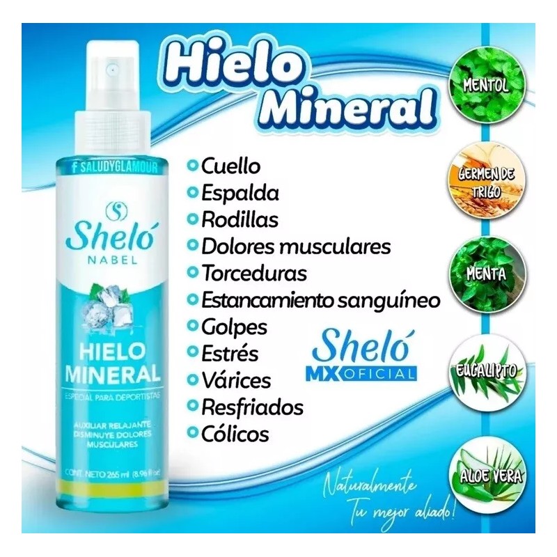Shelo Nabel HIELO MINERAL SHELÓ NET CONTENTS 8.96 Fl oz
