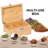 GLENCREAG Stash Box with Rolling Tray, Smell Proof Large Bamboo