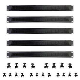 Suprwin 1U Brush Panel Disassembled Rack Mount Cable Management Panel, Horizontal Grommet Strip Server Rack for 19 Inch Rack or Network Cabinet-5Pack (1U-5PACKS)