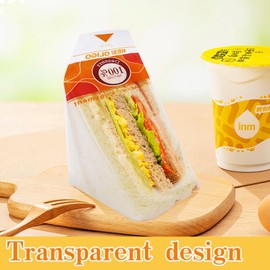 200 Pcs Plastic Sandwich Bags,Collapsible plastic sandwich container,Easy to tear baked packaging (Yellow)