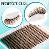 GEMERRY Brown Lash Extension Kit 30D/40D/60D/80D/100D/200D D Curl Lash Clusters