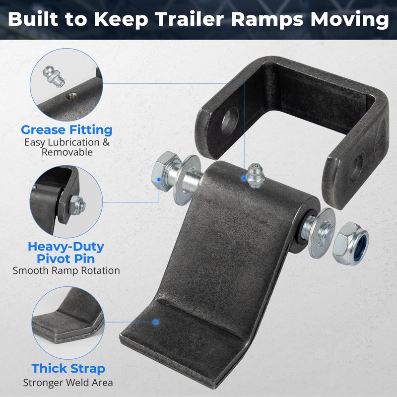 2 Pack Trailer Hinges Heavy Duty, Weld On Trailer Hinges
