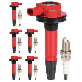 ATBIZZLE Ignition Coil Packs UF646 DG549 and Iridium Platinum Spark Plugs SP534 Fits for Ford F150 Explorer Flex Taurus Expedition Transit-250, Lincoln MKS MKT Navigator 3.5L V6 Turbo,Set of 6, Red
