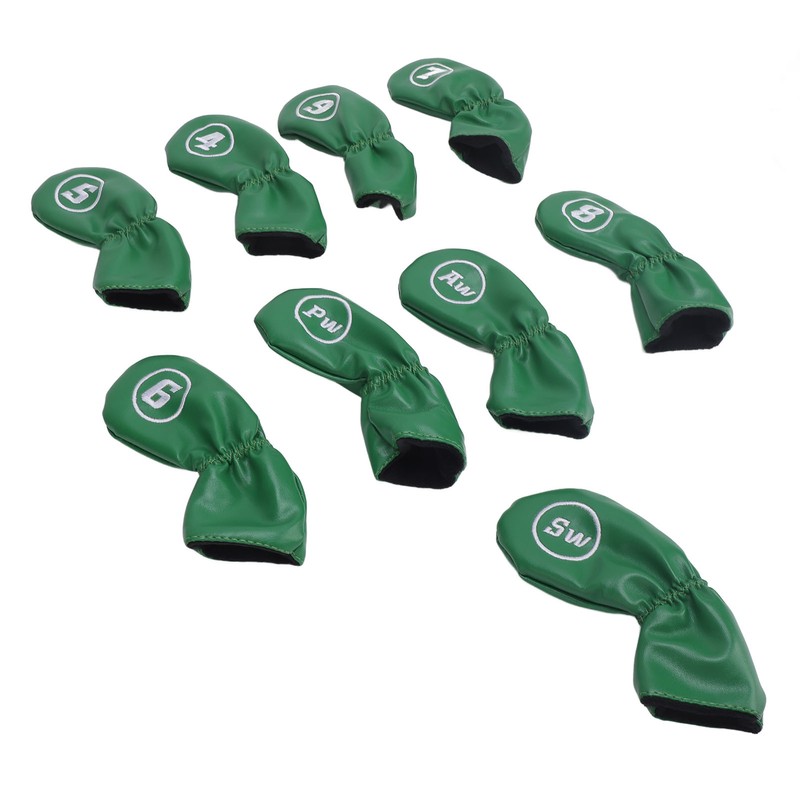 9pcs Golf Club Cover PU Leather Stylish Portable Golf Head