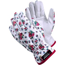 Tegera Ladies / Womens Rose Patterned Gardening Gloves Size 7 Small Pair