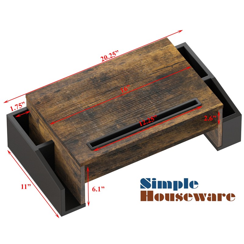 Simple Houseware Desk Monitor Stand Riser with Adjustable Organizer Tray,