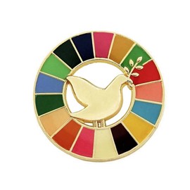 Pinposni United Nations Peace Dove Enamel Lapel Pin Brooch With 17 Colors Sustainable Development Goals Medal Badge Represents Geometric Patterns