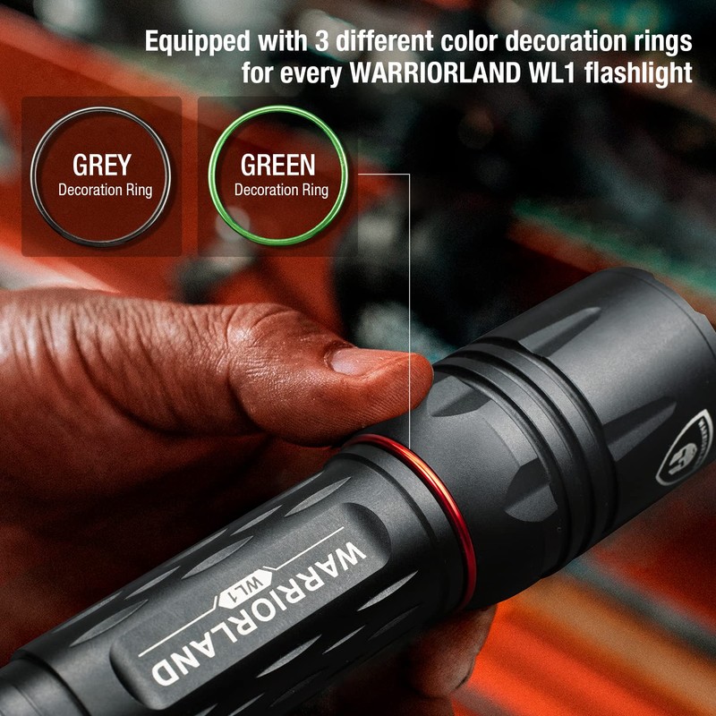 WARRIORLAND 1600 Lumens Tactical Flashlight, Compact Handheld Flashlight with 3