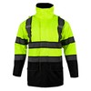 Sicalobo Men's High Visibility Safety Parka,Class 3 Reflective Waterproof Jacket,High
