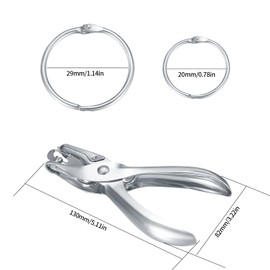 100 Pieces Book Rings, 25mm & 35mm Book Binding Rings, Loose Leaf Connecting Rings, Metal Rings Silver for Memo Tray, Key Chains, Name Tags, Photo Album, Key Ring