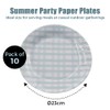 schone Summer Party Paper Plates – 10 Pack 23cm Gingham