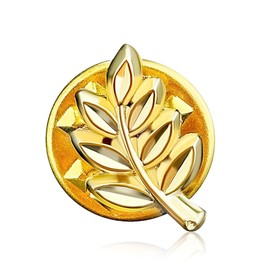 COOLMETALJACKET Acacia Freemasonry Pin | Gold Plated Pins Acacia Branch | Jewellery 10mm Symbol Freemason Stainless Steel, Zinc