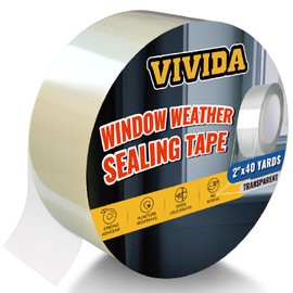 VIVIDA Transparent Window Weather Sealing Tape for Winter, 2 Inch x 120 FT (40 Yards) Window Insulation for Winter, Clear Weather Sealing Tape for Doors & AC Units, 1 Pack